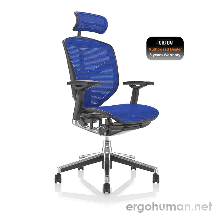 Enjoy Blue Mesh Office Chair with Head Rest
